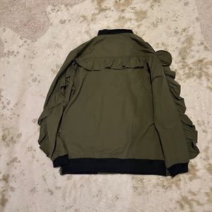 Gianni Bini Bomber Jacket w/ Ruffle Detail